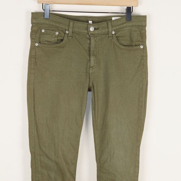 Rag & Bone Green Skinny Jeans with Stretch Fit - Picture 2 of 12